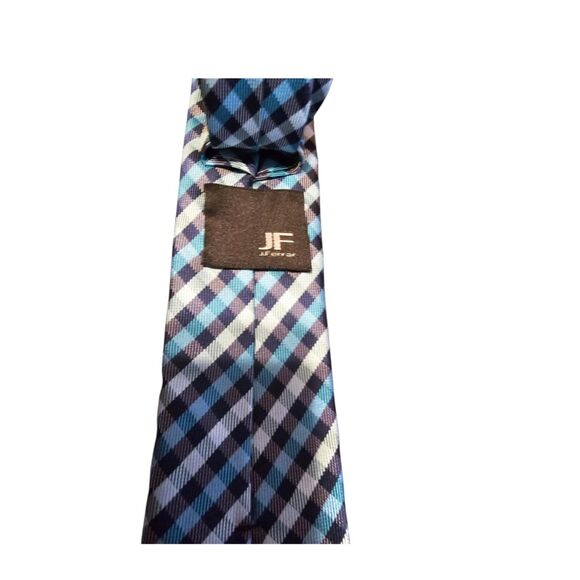 J. Ferrar‎ Blue & Teal Plaid Tie - Picture 2 of 2